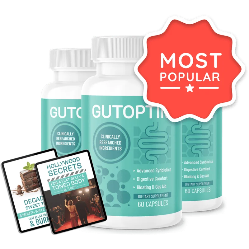 GutOptim Longevity & Vitality Supplement Bottle (3 Bottle / 90 Day Pack)