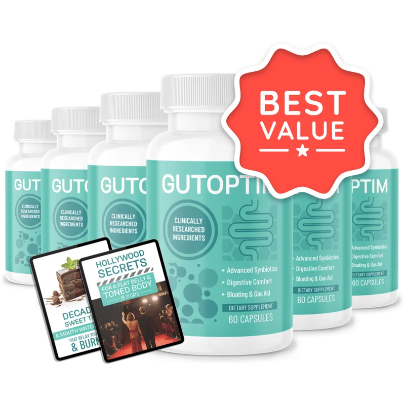 GutOptim Longevity & Vitality Supplement Bottle (6 Bottle / 180 Day Pack)